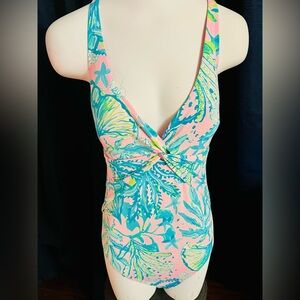 Lilly Pulitzer Pink and Blue One Piece Swimsuit